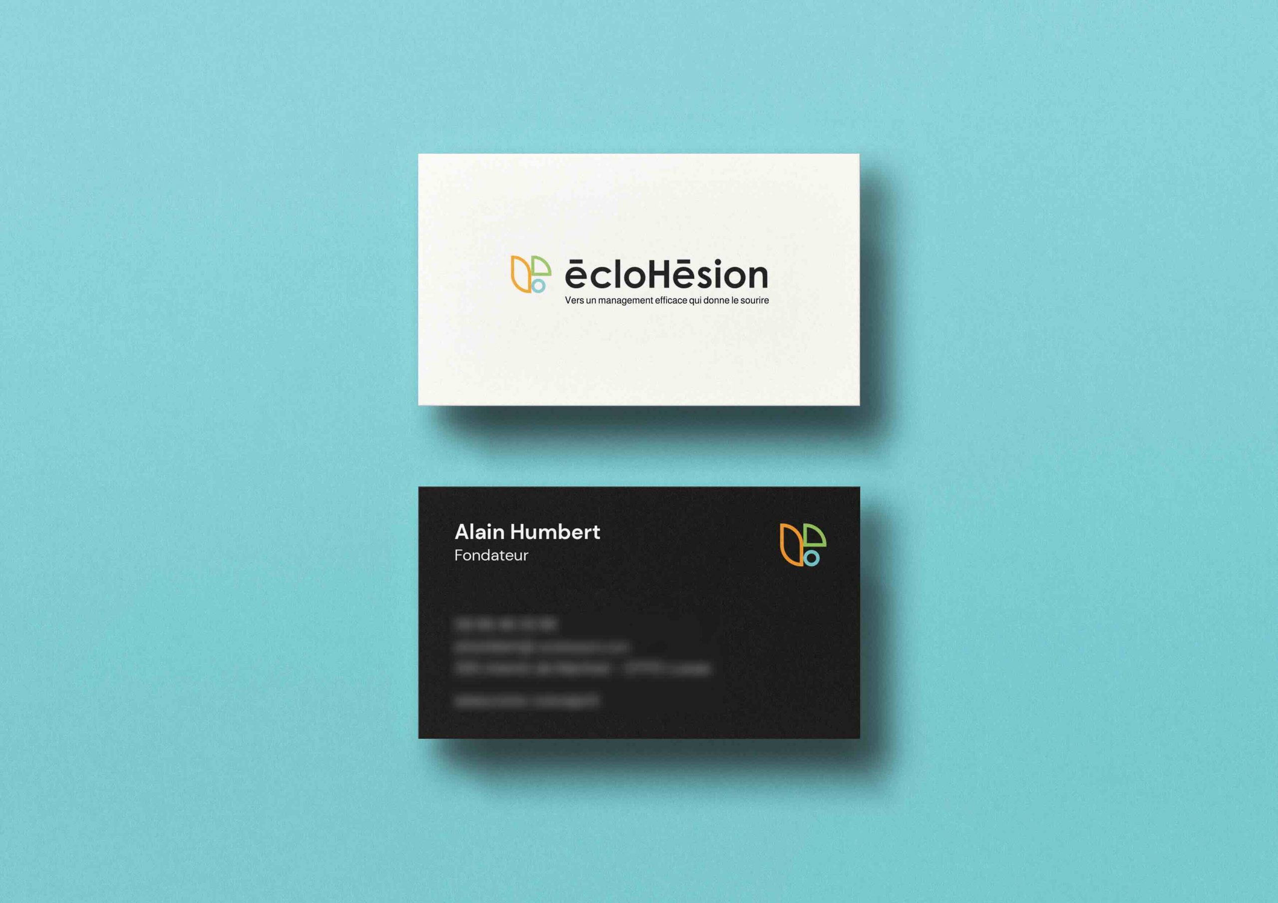 Carte de visite réalisé lors de la conception du logo du cabinet de conseil ÉcloHésion