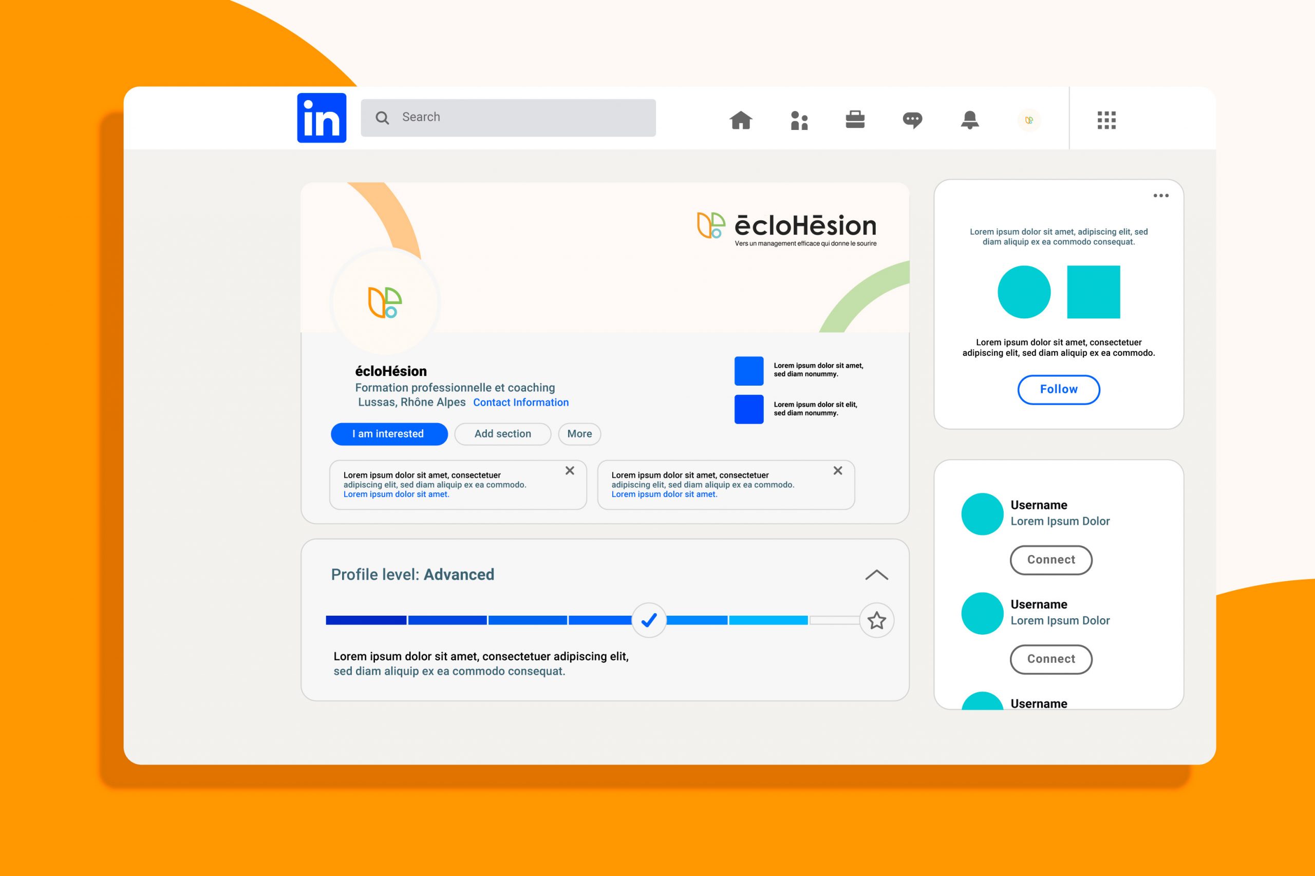 La page LinkedIn d'un cabinet de conseil.