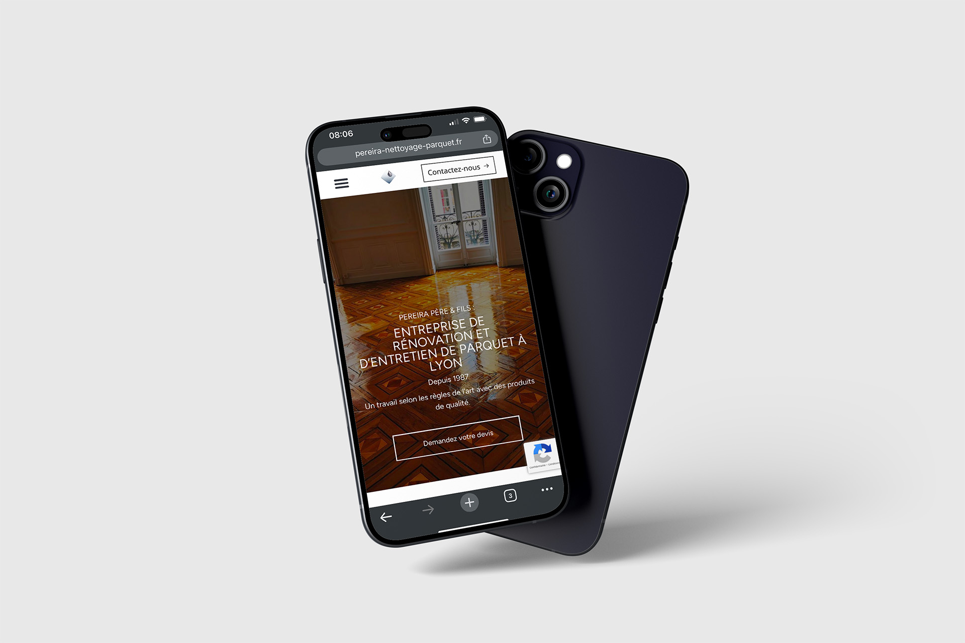 Site web d'une entreprise de nettoyage version mobile