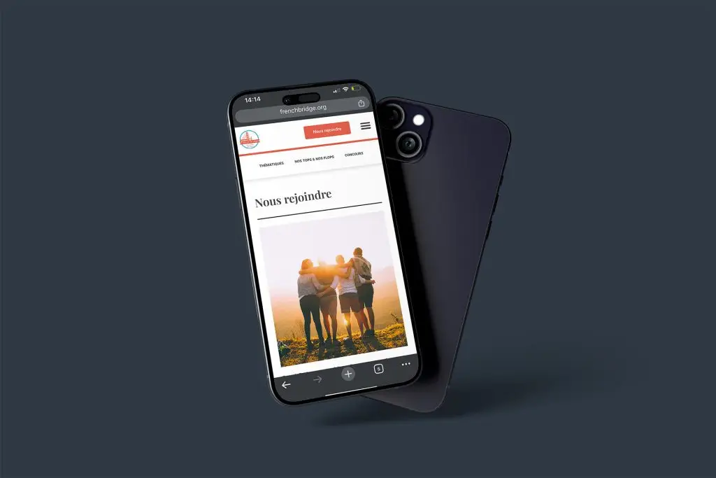Un site web d'informations responsive sur mobile