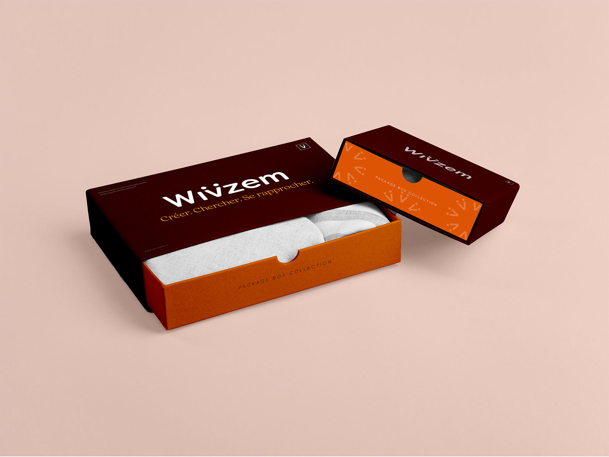 Déclinaison de l'identité graphique et du logo d'une marketplace sur un packaging