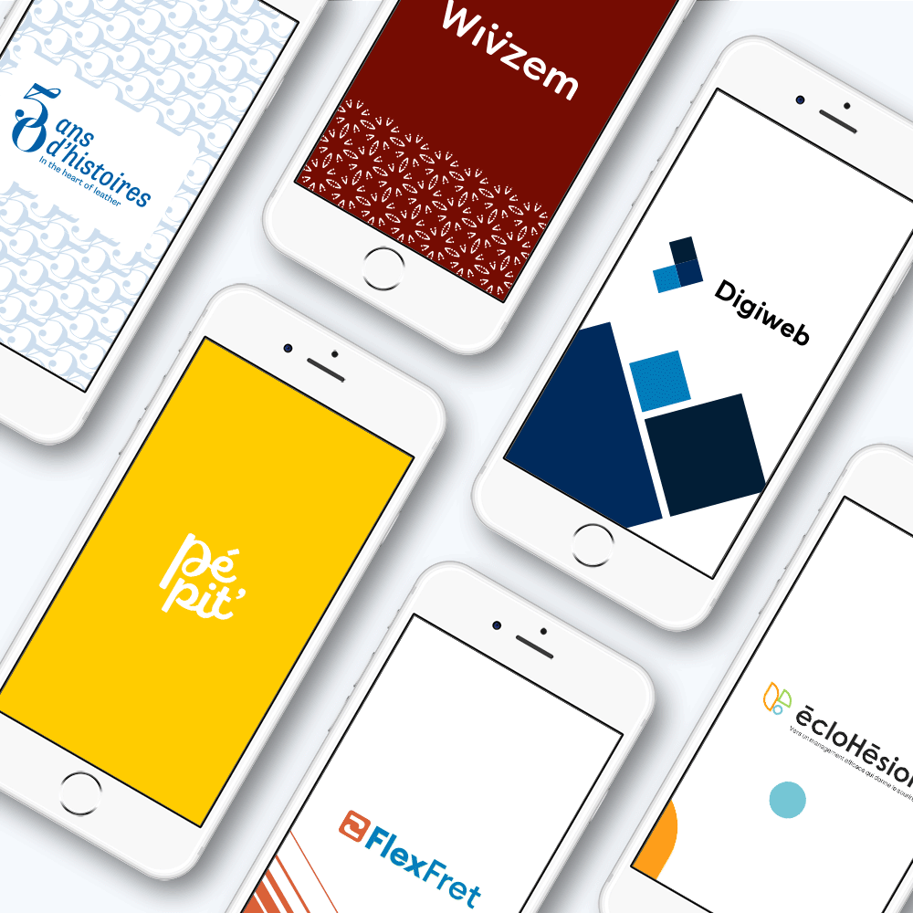 Mock-up de plusieurs logos conçu par l'agence de branding à Lyon La Clinique des Marques