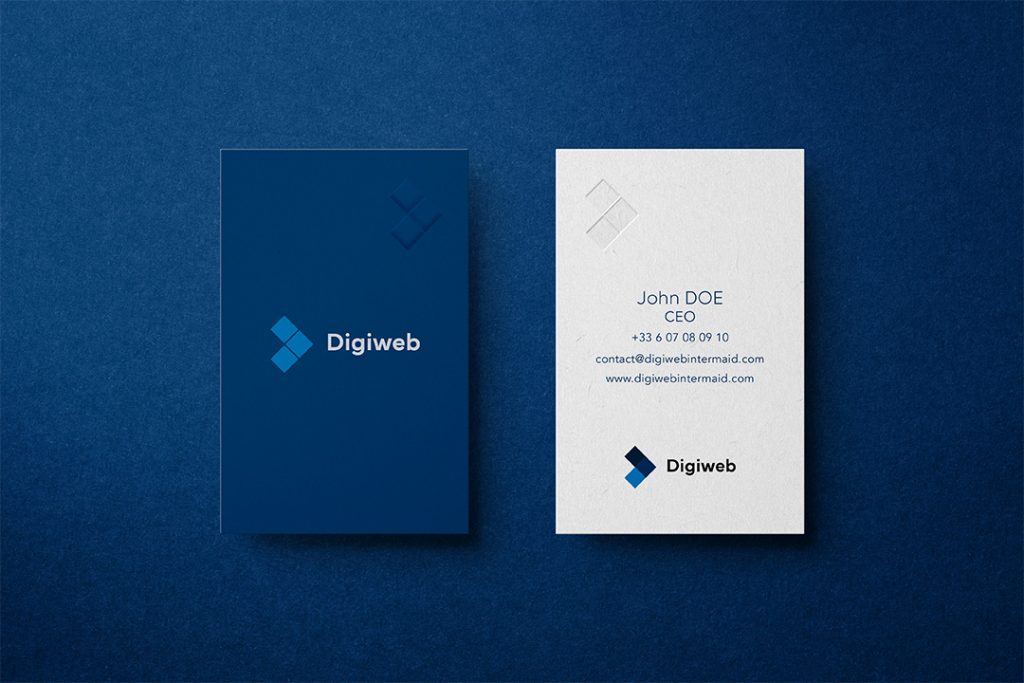 Les cartes de visite de Digiweb conçues par le studio graphique lyonnais La Clinique des Marques