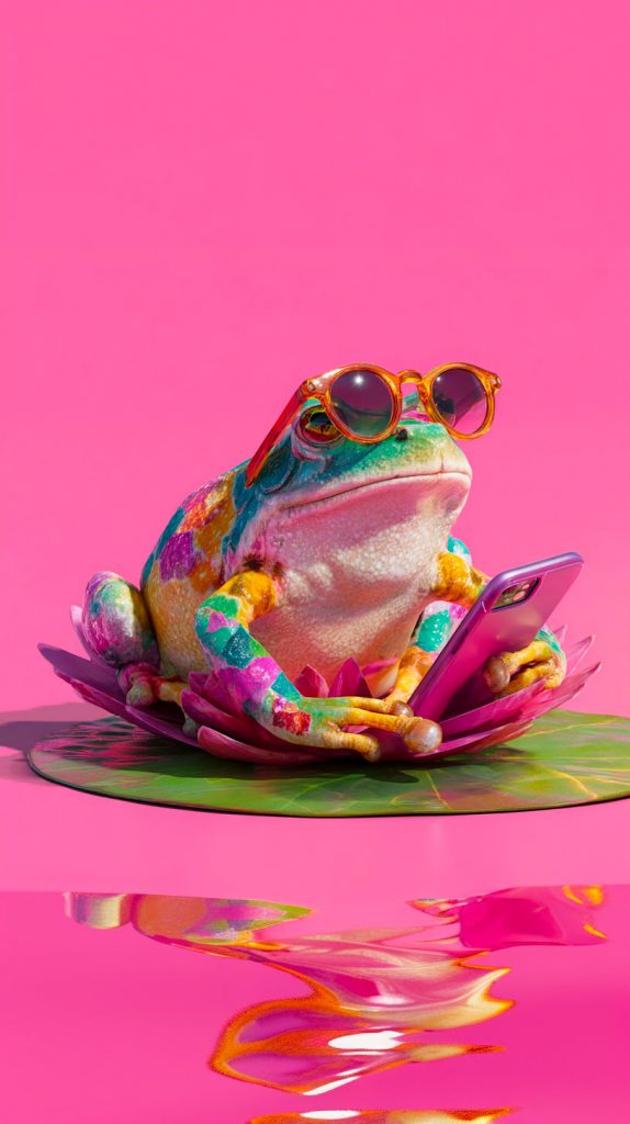 Une grenouille sur les réseaux sociaux. Agence social média Lyon.