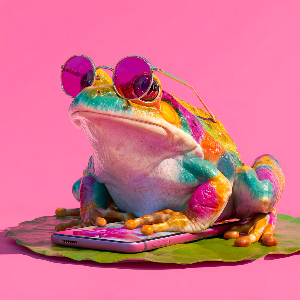 Une grenouille sur les réseaux sociaux. Agence social media à Lyon.